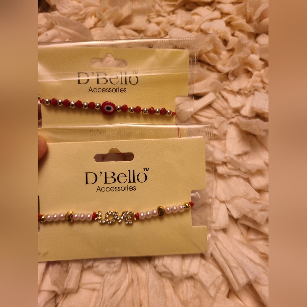 Two brand NWT D'Bello Accessories bracelets - Evil Eye Protection 🧿 Love ❤️